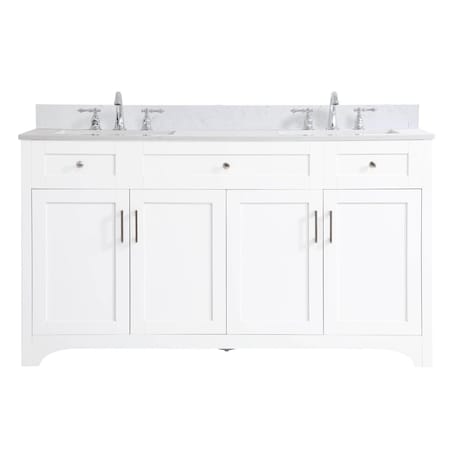 Elegant Decor 60 Inch Double Bathroom Vanity In White With Backsplash ...